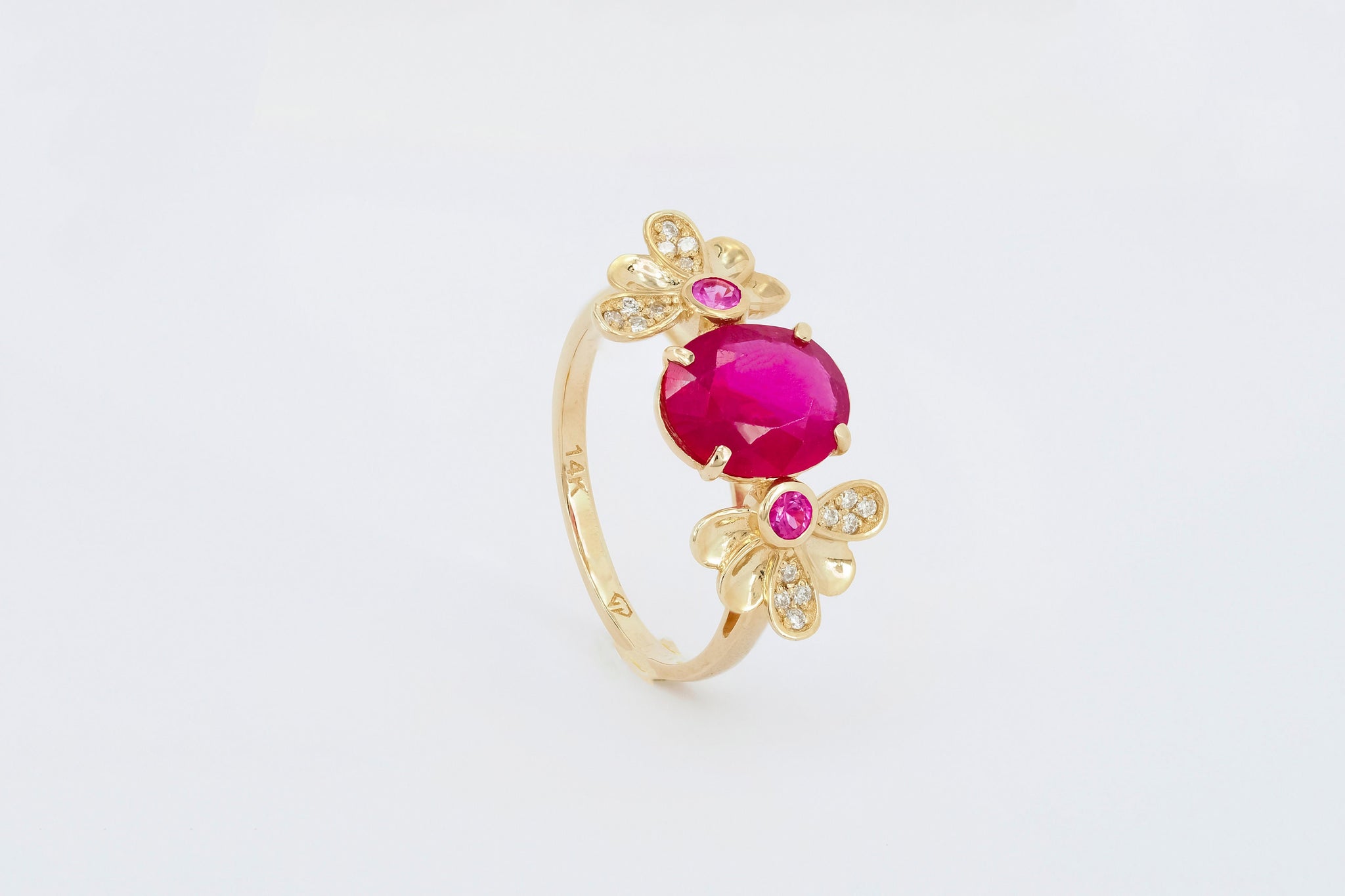 Solid 18k Yellow Gold Natural Ruby Womens Solitaire Ring - Sizes 4 to 12 |  eBay
